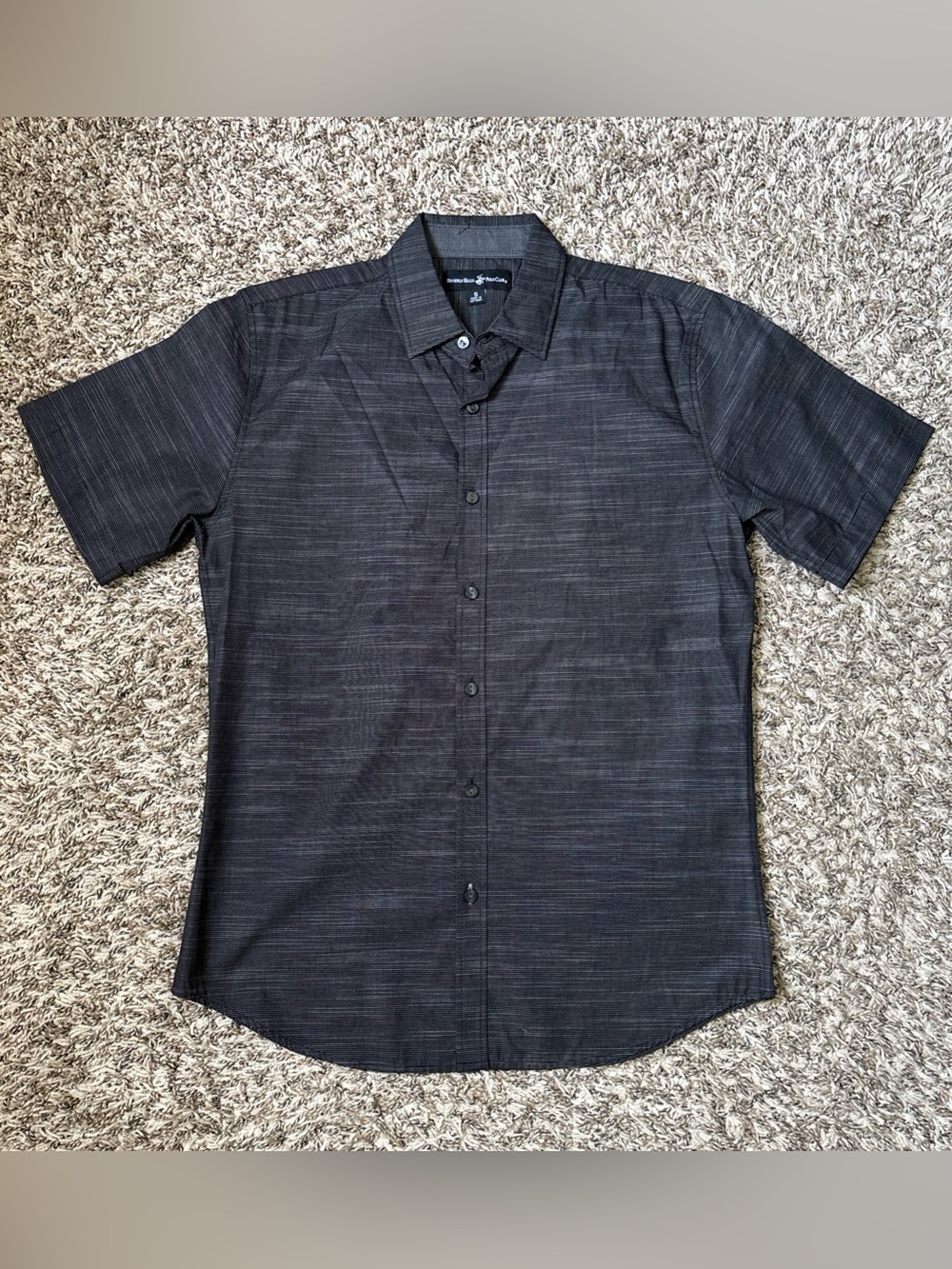 Beverly Hills Polo Club Men's Short Sleeve Button-Down Shirt in Black